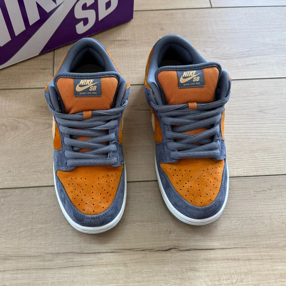 Nike Men's Low-Top Sneakers in Navy, Orange, and Cream